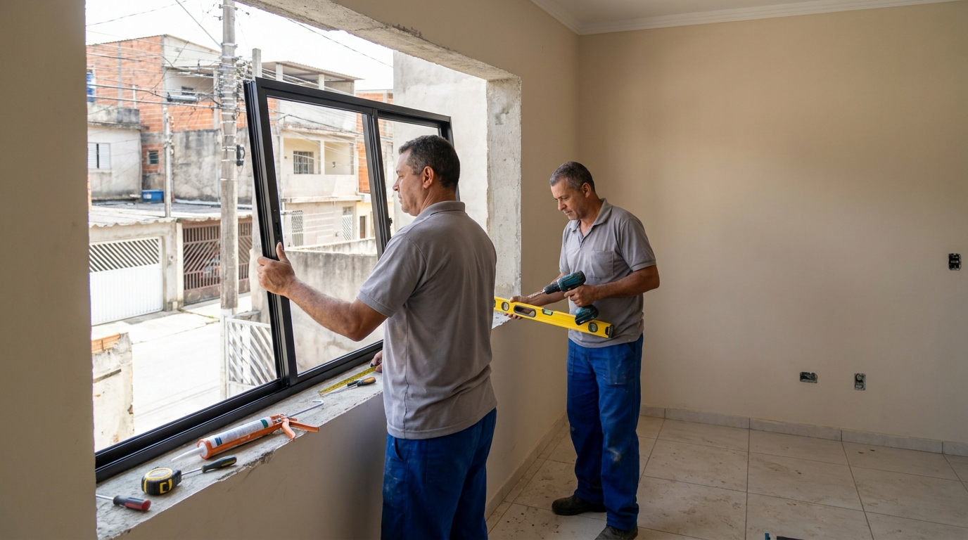 Esquadria de alumínio com vista para rua em Asa Norte-DF
